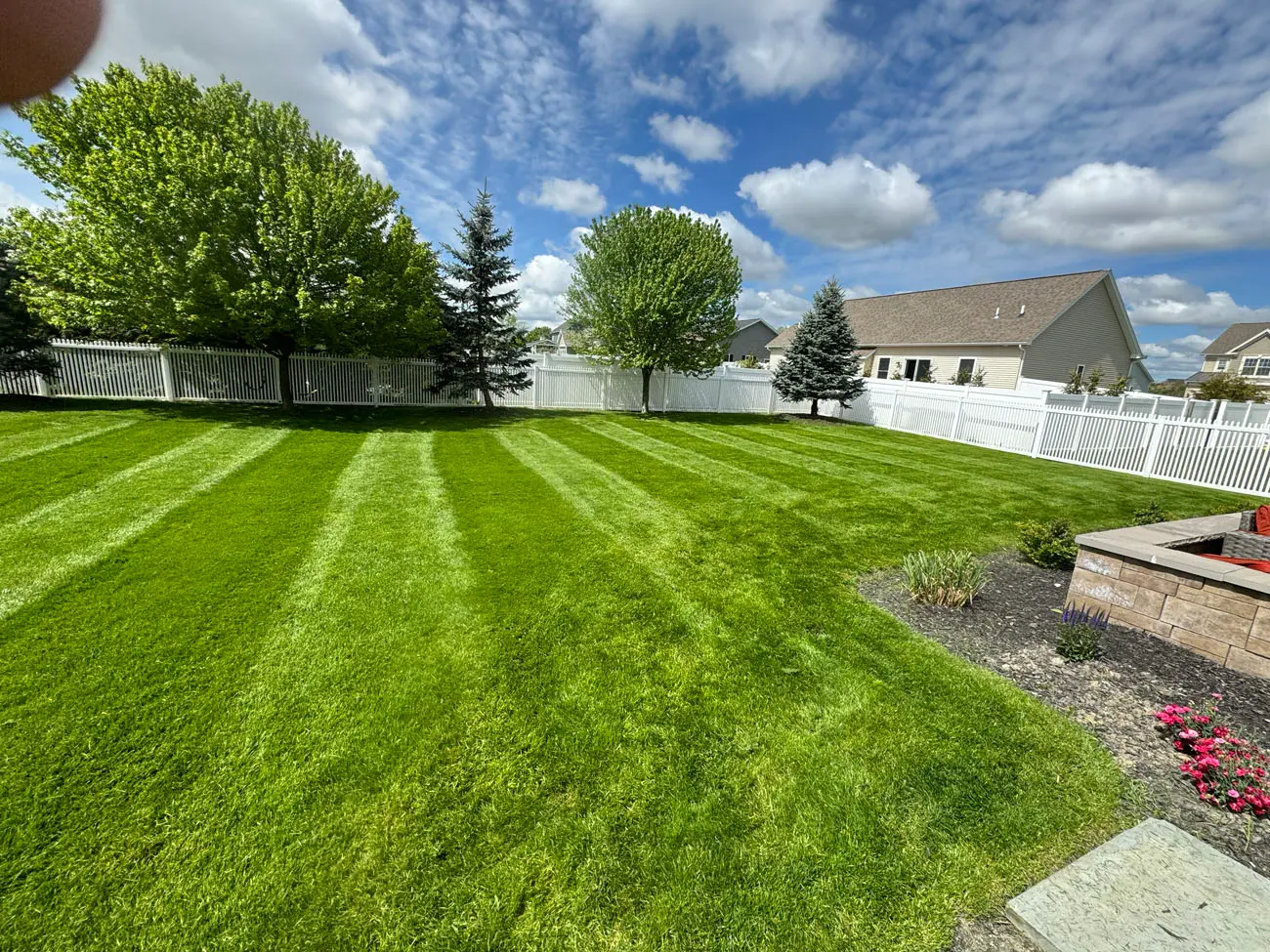 Spring cleanup service clearing winter debris from residential property
